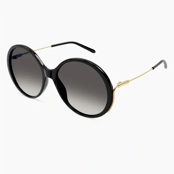 Chloe Elys Acetate 58MM Round Sunglasses Black Gold Chloé Elys Acetate 58MM Round Sunglasses | Saks Fifth Avenue main image 2